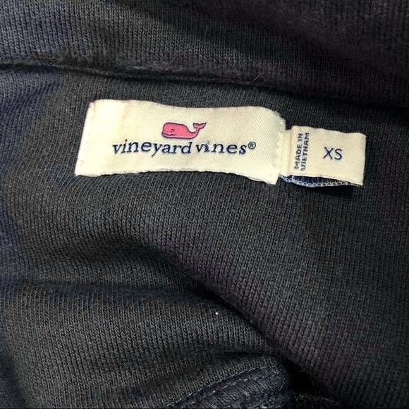 Vineyard Vines navy quarter zip sweatshirt pullover woven cotton shoulders XS - Picture 7 of 10